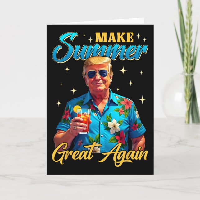 Carte Retro Make Summer Great Again Donald Trump Été  (Devant)