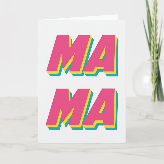 Carte Rétro Maman Je T'Aime (Devant)