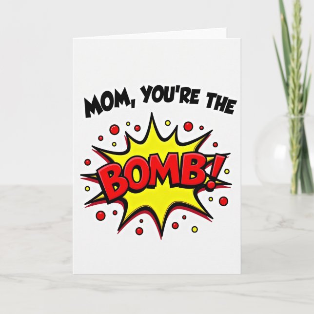 Carte Rétro Maman T'es La Bombe (Devant)