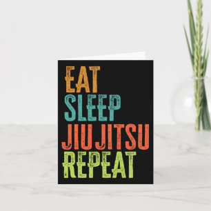 Carte Retro Manger Sleep Jiu Jitsu Répéter Martial Art S