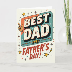 Carte Rétro "Meilleur Papa du Monde"
