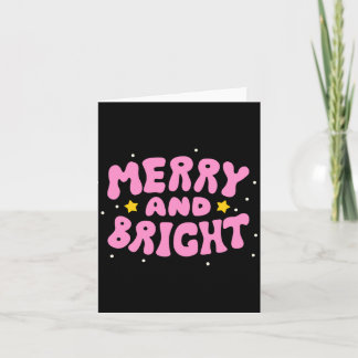 Carte Retro Merry And Bright Holiday Design