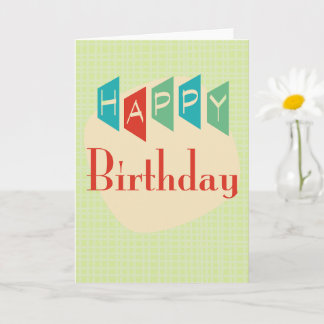 Carte Retro Mid-Century Mod Birthday Card