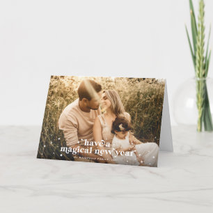 Carte Retro moderne Avoir une photo magique du Nouvel An