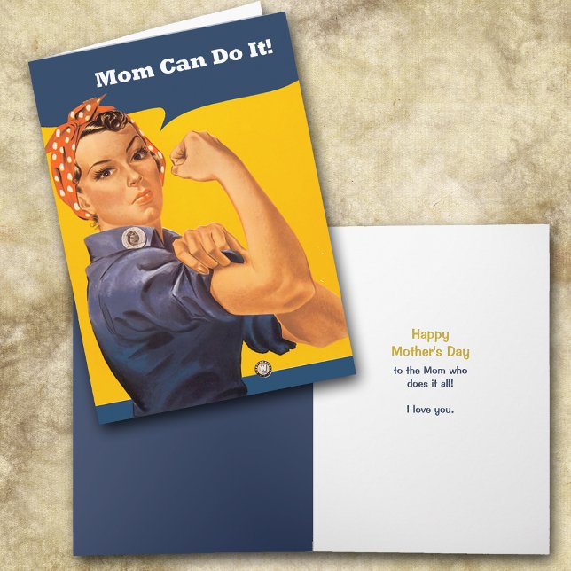 Carte Retro Mom Can Do It Mother's Day Card (Créateur téléchargé)