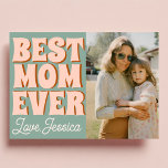 Carte Retro Mothers Day Photo bleu rose<br><div class="desc">Retro Mothers Day Photo bleu rose</div>