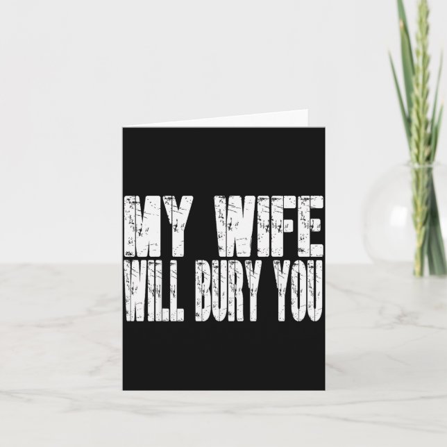 Carte Retro My Wife Will Bury You Funny Couple Married J (Devant)