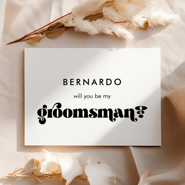 Carte rétro noir et blanc pour témoin de mariage (Créateur téléchargé)