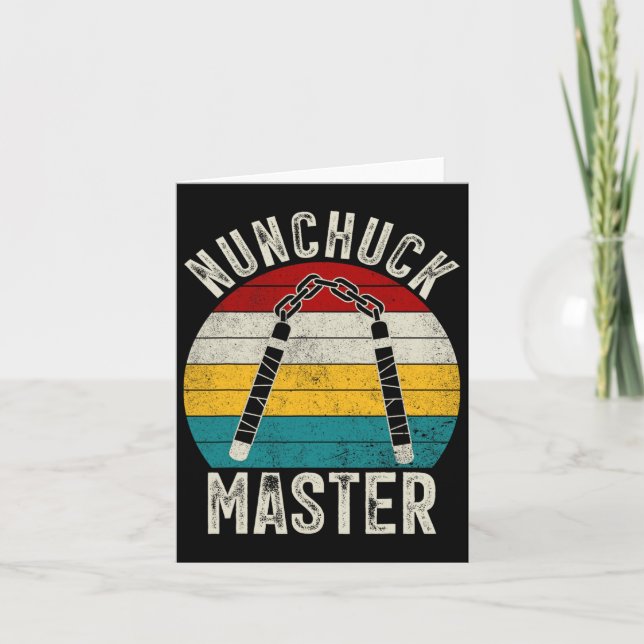 Carte Retro Nunchuck Master Karate Taekwondo Arme Nunc (Devant)