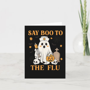 Carte Retro Nurse Ghost Halloween Vaccine Dit Boo À