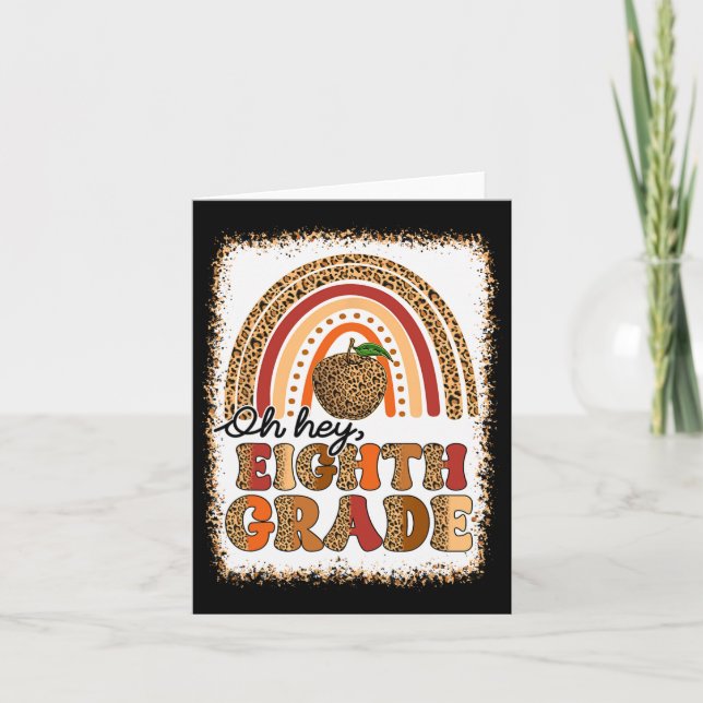 Carte Rétro Oh Hé huitième année Boho Arc-en-ciel Premie (Devant)