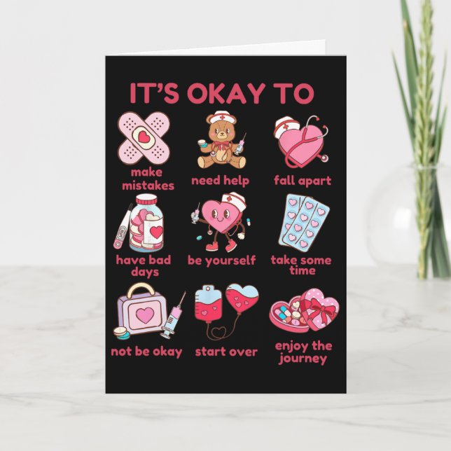 Carte Rétro Okay Saint-Valentin Sensibilisation à la san (Devant)