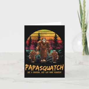 Carte Retro Papa Squatch comme un grand-père drôle Bigfo