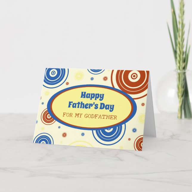 Carte Retro Parrain Bonne Fête des pères (Devant)