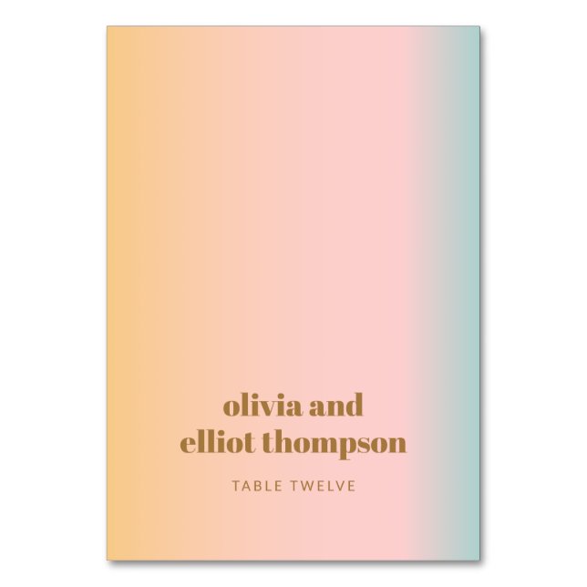 Carte Retro Pastel Gradient Mariage personnalisée (Par défaut)