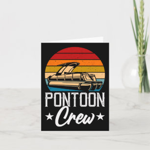 Carte Rétro Pontoon Crew Hommes drôle Bateau Capitaine B