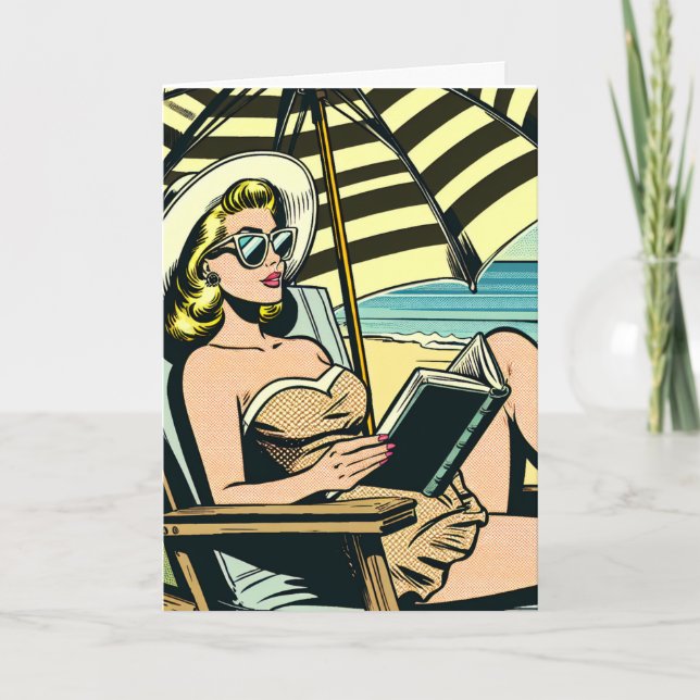 Carte Retro Pop Art Lady | Je Dis Salut (Devant)