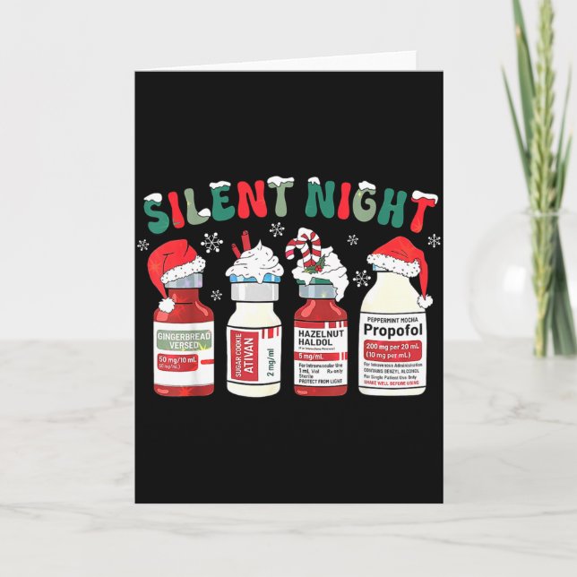 Carte Retro Profol Silent Night Icu Nurses Funny Merry C (Devant)
