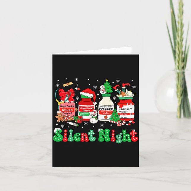 Carte Retro Profol Silent Night Icu Nurses Funny Merry C (Devant)