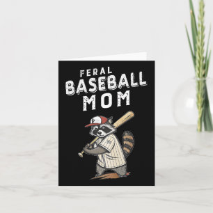 Carte Retro Raccoon Feral Baseball Maman Trash Panda Spo