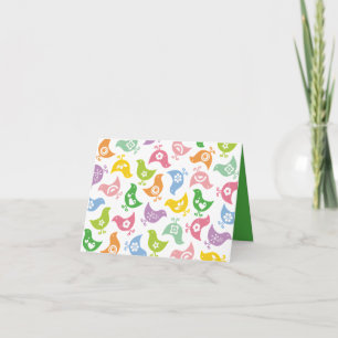 Carte Retro Rainbow Chicks Fun Party Custom Note C