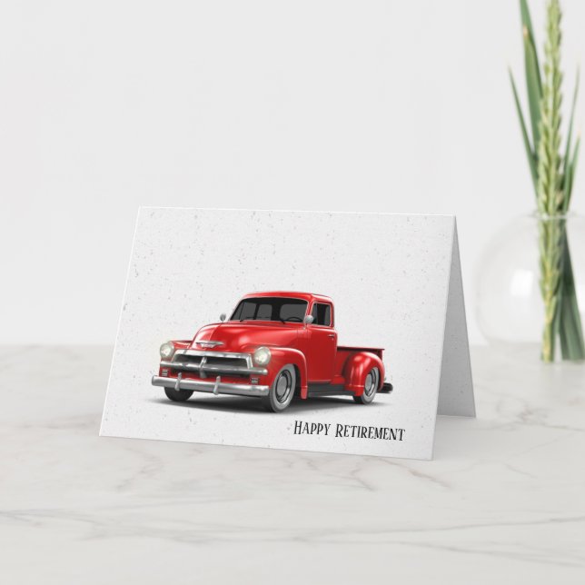 Carte Retro Red Truck Retirement (Devant)