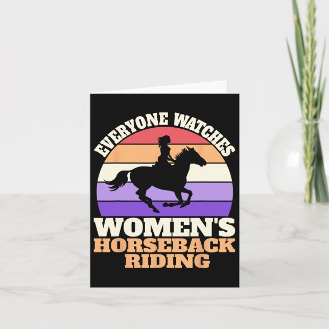 Carte Retro Retro Regarder Femmes Équitation (Devant)