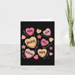 Carte Rétro Saint-Valentin chrétien Cœur de bonbon Jésus