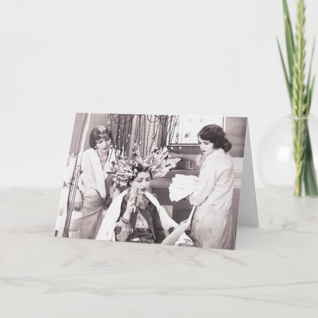 Carte Rétro salon de coiffure d'amusement (Devant)