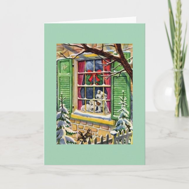 Carte Retro Schnauzer Puppy (Devant)