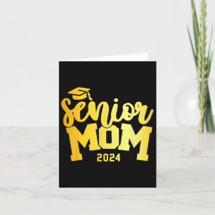 Carte Rétro Senior Mom Graduation Classe De 2024 School