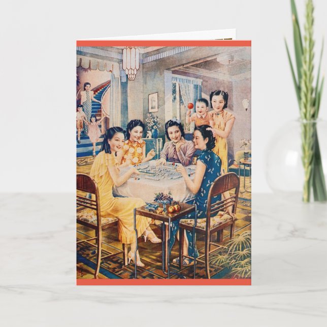 Carte Retro Shanghai Advertising Mahjong Game  (Devant)