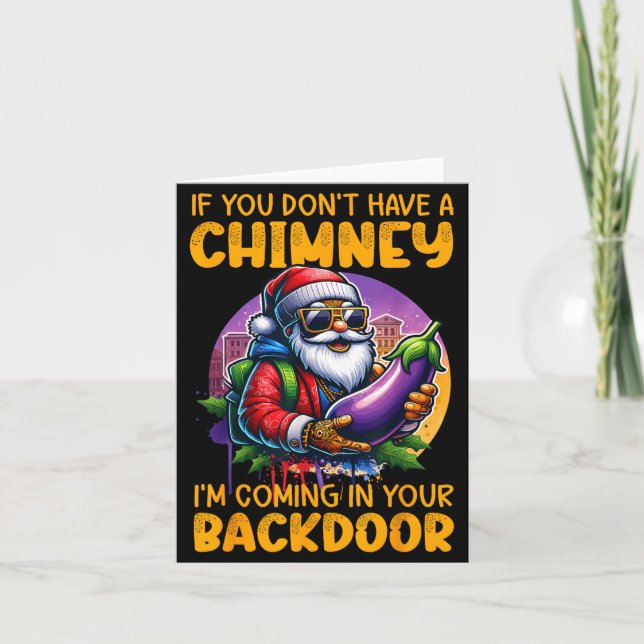 Carte Rétro Si Vous N'avez Pas De Cheminée Je Rentre Che (Devant)