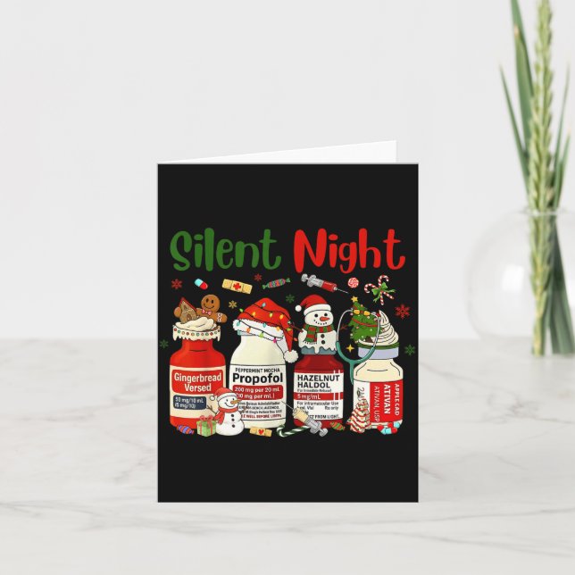 Carte Retro Silent Night Xmas Nurse Christmas Doctor Er  (Devant)