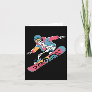 Carte Retro Skeleton Snowboard Pour Extreme Sports Love
