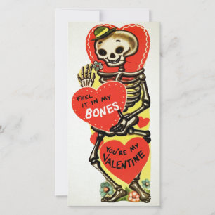Carte Retro Skeleton Valentine's Card