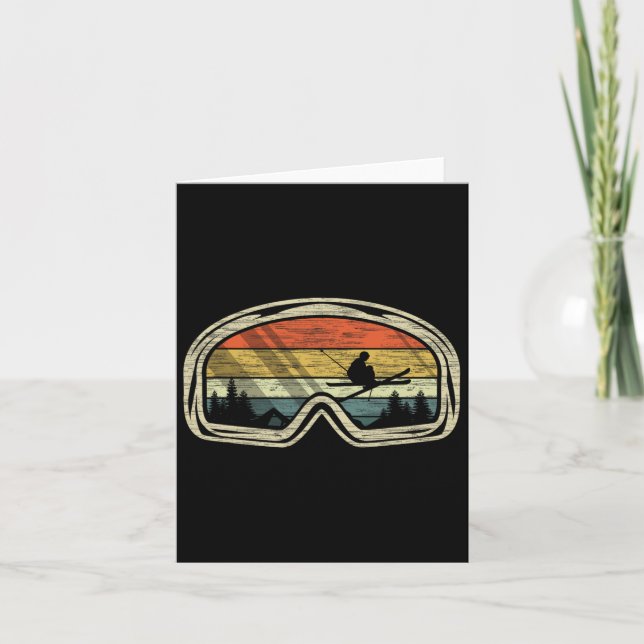 Carte Retro Ski Goggles Mountain Snow Winter Sport Cadea (Devant)