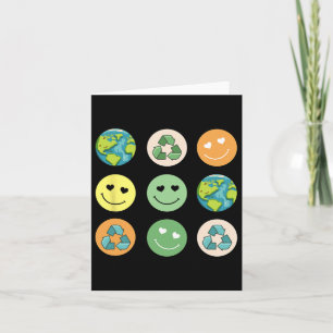 Carte Retro Smile Jour des terres Réduire Réutiliser Rec