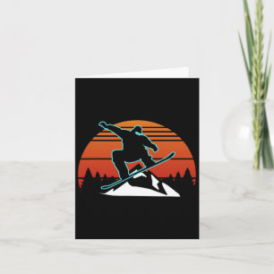 Carte Retro Snowboard Cadeaux Snowboard Hiver Sports Sn