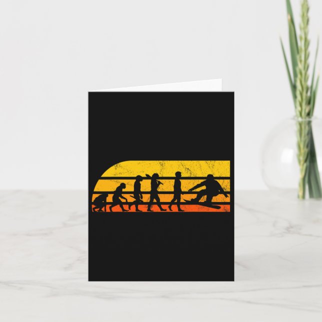 Carte Retro Snowboard Evolution Vintage (Devant)
