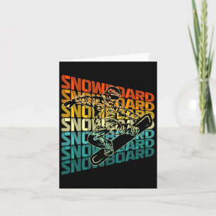 Carte Retro Snowboard Sports d'hiver Design Vintage Sn