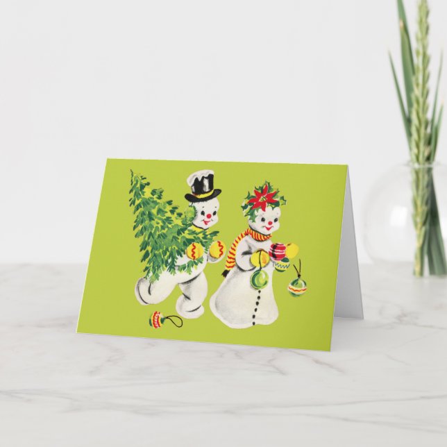 Carte Retro Snowmen (Devant)