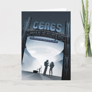 Carte Retro Space Travel Poster-Nwarf Planet Ceres.