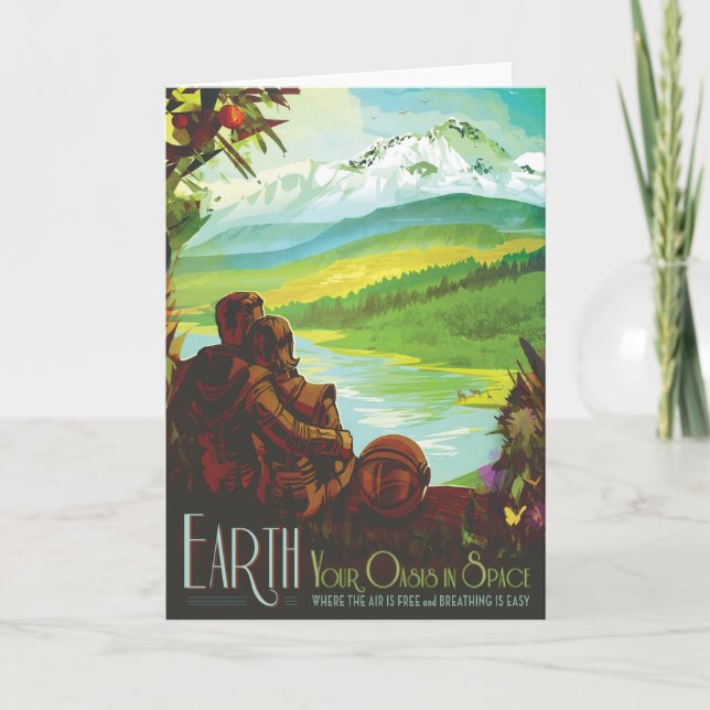 Carte Retro Space Travel Poster-Une mission de science d (Devant)