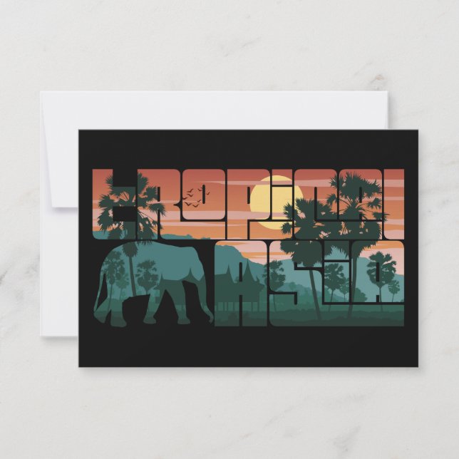 Carte Retro Sunset Paysage Asie Thaïlande - Typographie (Devant)