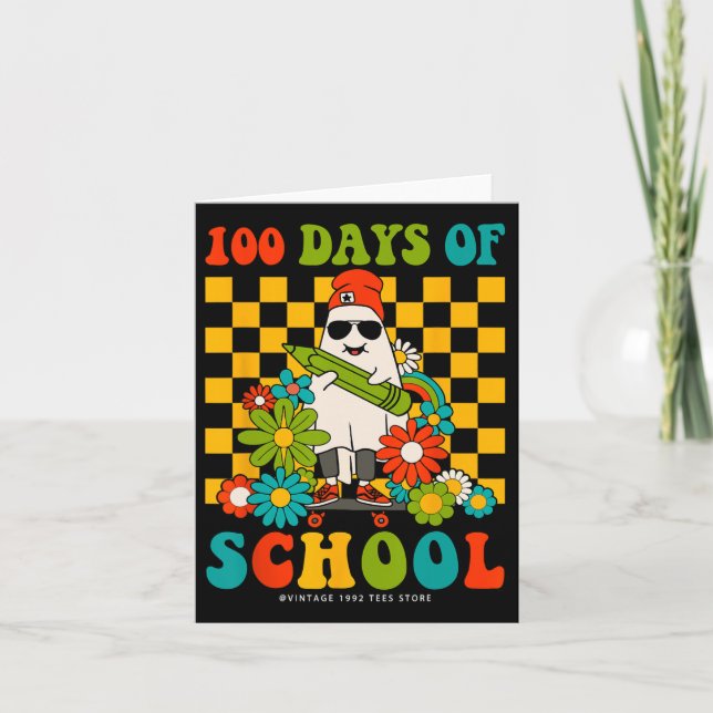 Carte Retro Super 100 Jours D'Enseignants Scolaires Enfa (Devant)