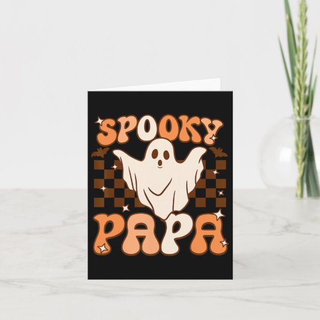 Carte Retro Super Halloween Fantôme Éffrayant Papa Costu (Devant)