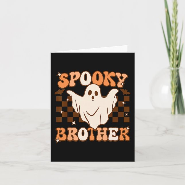 Carte Retro Super Halloween Ghost Éffrayant Brother Cost (Devant)