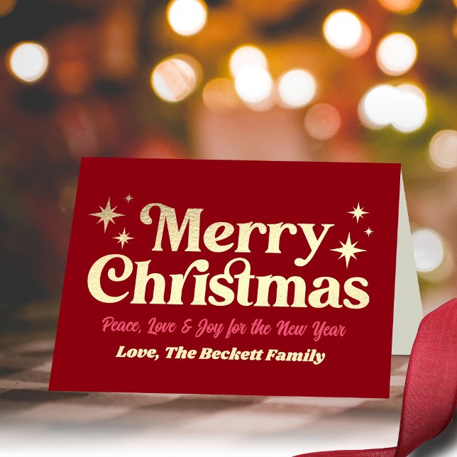 Carte Retro Super Joyeux Noël Photo Holiday (Créateur téléchargé)