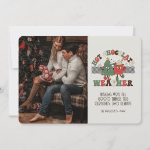 Carte Retro Super Photo Noël Chocolat chaud Météo